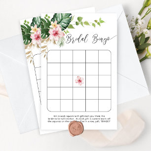 Jogo de bingo elegante de monstera tropical