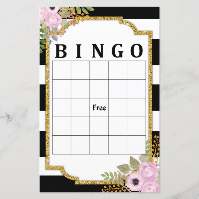 Jogo de bingo em branco preto (Frente)