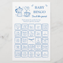 Jogo de Bingo Encontre o Bebê Convidado Café