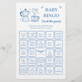 Jogo de Bingo Encontre o Bebê Convidado Café