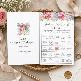 Jogo de Bingo Encontre o Convidados Chic Floral