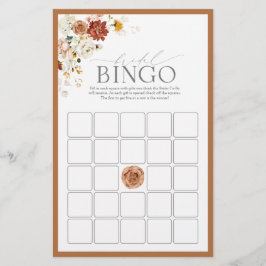 Jogo de Bingo Floral Floral Laranja Elegante