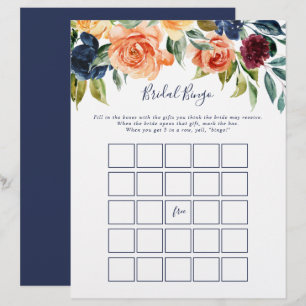 Jogo de Bingo Floral Multicolor Elegante