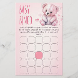 Jogo de bingo Little sweetheart bear para chá de b