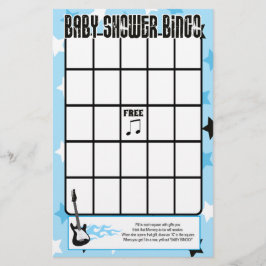 Jogo de Bingo para Chá de Bebê Blue Rock Star