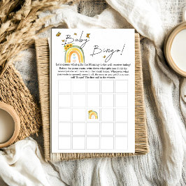 Jogo de Bingo para Chá de Bebê Boho Arco-Íris com 