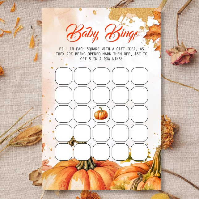Jogo de Bingo para Chá de Bebê Celebração de Outon (Criador carregado)