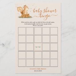 Jogo de Bingo para Chá de Bebê com Animais da Flor
