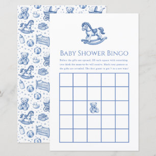 Jogo de Bingo para Chá de Bebê com Cavalo de Balan