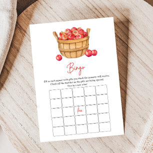Jogo de Bingo para Chá de Bebê com Cesta de Maçãs 