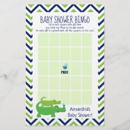 Jogo de Bingo para Chá de Bebê com Jacaré Elegante