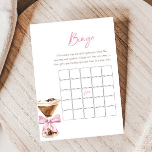 Jogo de Bingo para Chá de Bebê com Martini de Café