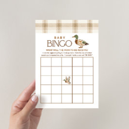 Jogo de Bingo para Chá de Bebê com Pato-real