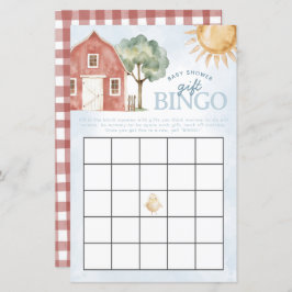 Jogo de Bingo para Chá de Bebê com Tema de Fazenda