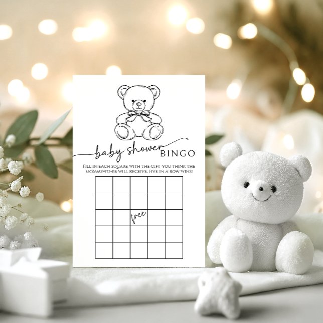 Jogo de Bingo para Chá de Bebê com Urso Teddy Fofo (Criador carregado)
