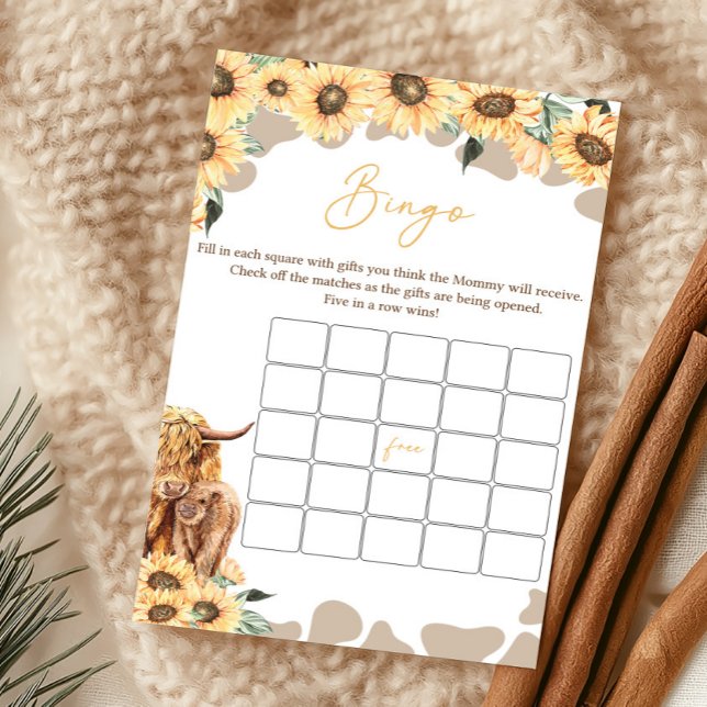 Jogo de Bingo para Chá de Bebê com Vaca das Terras (Summer Holy Cow Baby Shower Bingo Game)