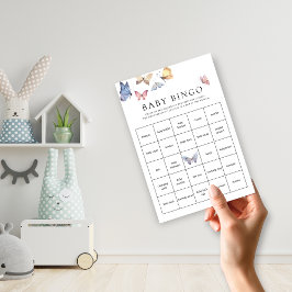Jogo de Bingo para Chá de Bebê da Menina Borboleta
