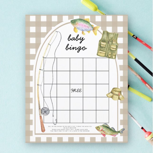 Jogo de bingo para chá de bebê de Pescador (Criador carregado)