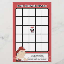 Jogo de Bingo para Chá de Bebê do Bombeirinho Bebê