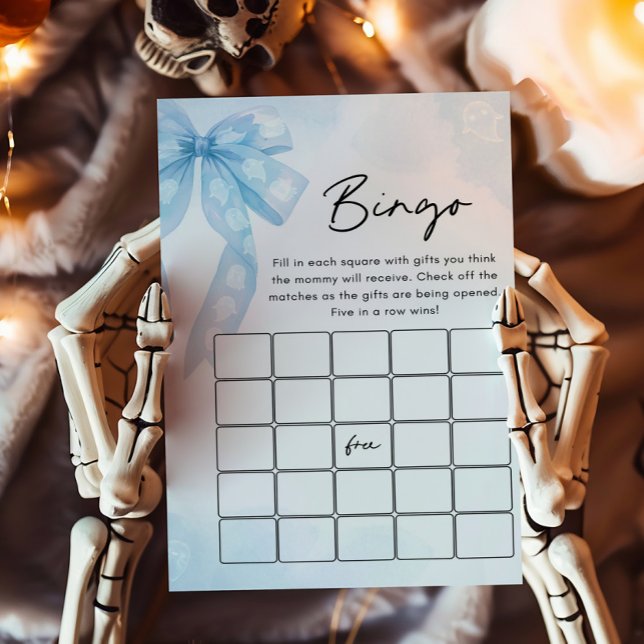Jogo de Bingo para Chá de Bebê Little Boo Baby com (Girl Coquette Halloween Baby Shower Bingo Game)