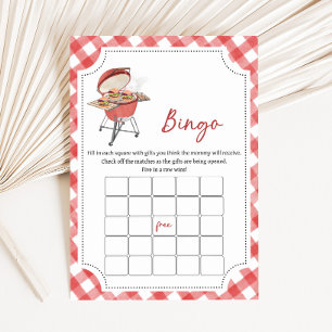 Jogo de Bingo para Chá de Bebê Red Burger BBQ