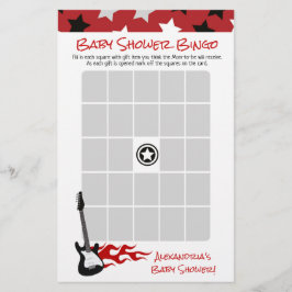Jogo de Bingo para Chá de Bebê Red Rock Star Rock