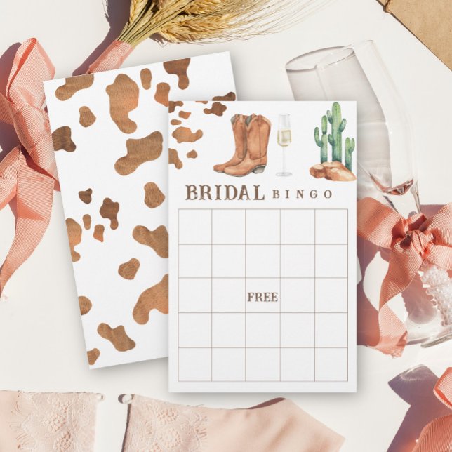 Jogo de bingo para chá de noiva 'Botas e Espumante (Criador carregado)