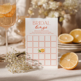 Jogo de Bingo para Chá de Noiva Cítrico