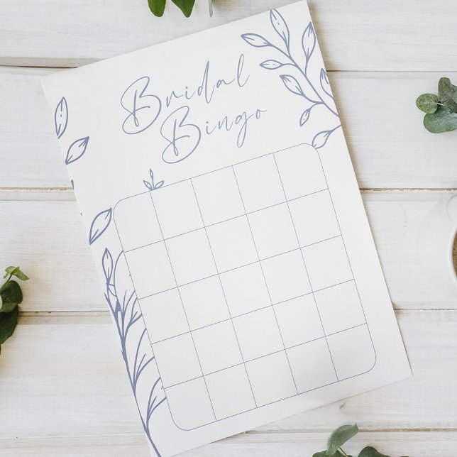 Jogo de Bingo para Chá de Noiva com Flores de Vinc (Criador carregado)