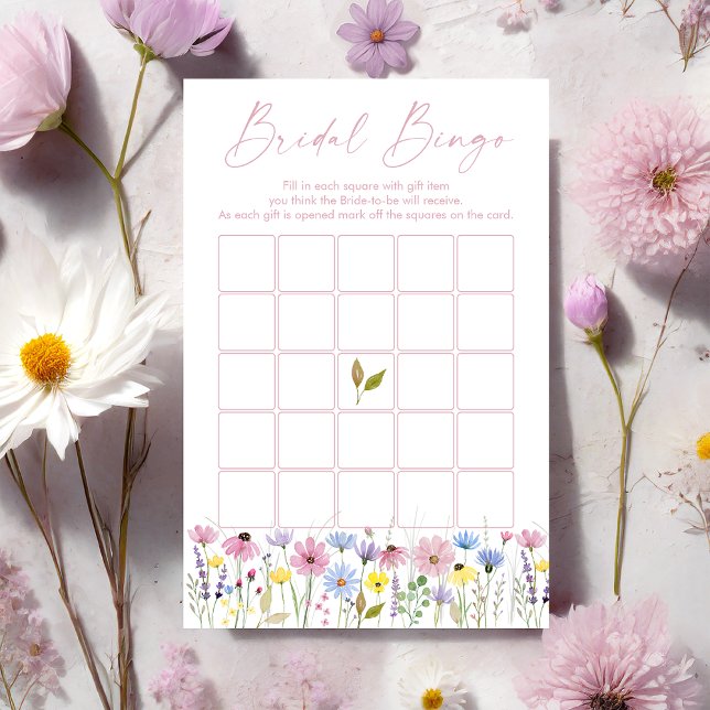 Jogo de Bingo para Chá de Noiva com Flores Silvest (Criador carregado)