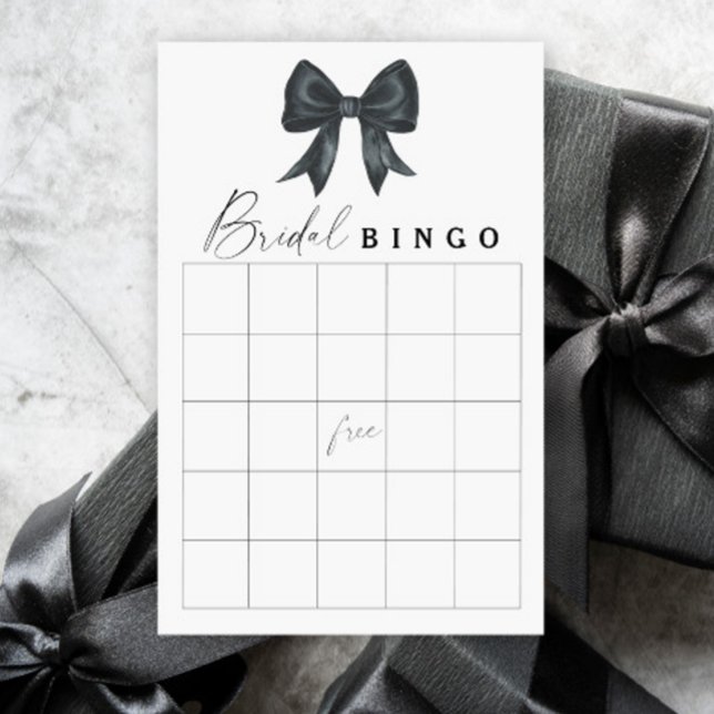 Jogo de bingo para chá de noiva com laço preto (Criador carregado)