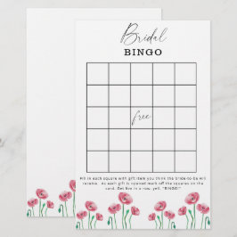 Jogo de bingo para chá de noiva em jardim floral