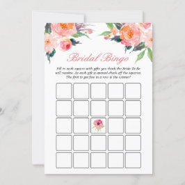 Jogo de Bingo para Chá de Noiva Floral Aquarela Mo