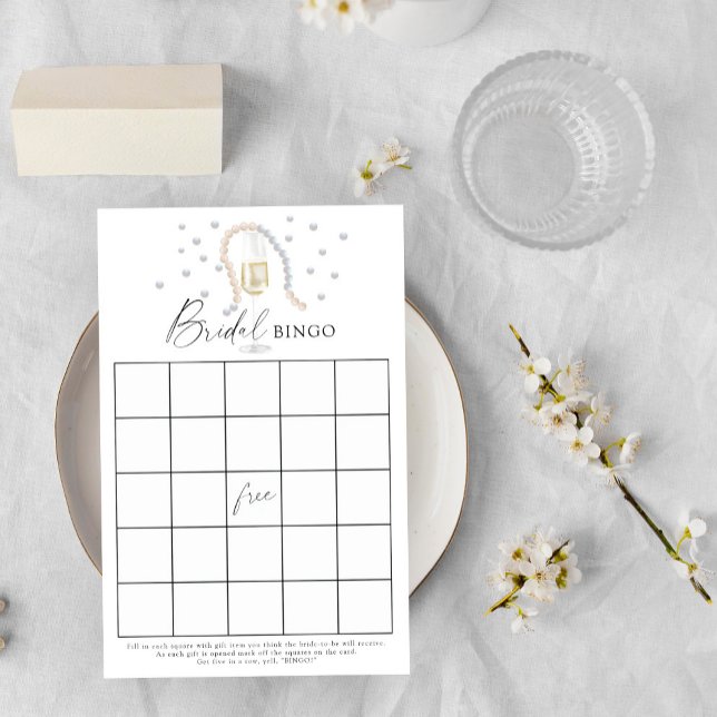 Jogo de bingo para chá de noiva Pérolas e Prosecco (Criador carregado)