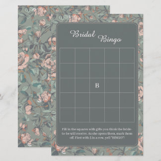 Jogo de Bingo para Chá de Noiva Vintage Sage Dusty