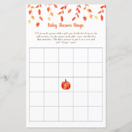 Jogo de Bingo para Chás de Bebê de Outono Pequeno