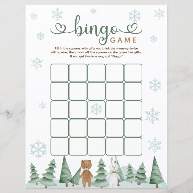 Jogo de Bingo Tema Animais Fofos da Floresta de In (Frente)