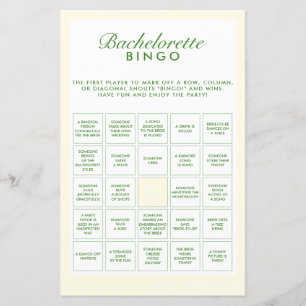 Jogo de Bingo Verde e Amarelo