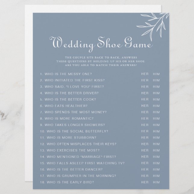 Jogo de Calçado de Casamento Azul com Dusty Mínimo (Frente/Verso)