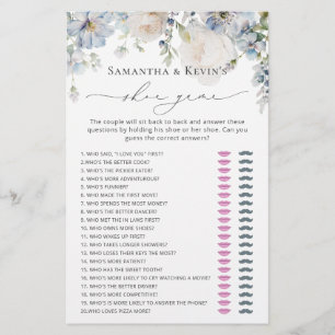 Jogo de Calçado do Chá de panela Floral Azul Moder