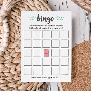 Jogo de Cartão Bingo chá de panela, Jar Mason Botâ