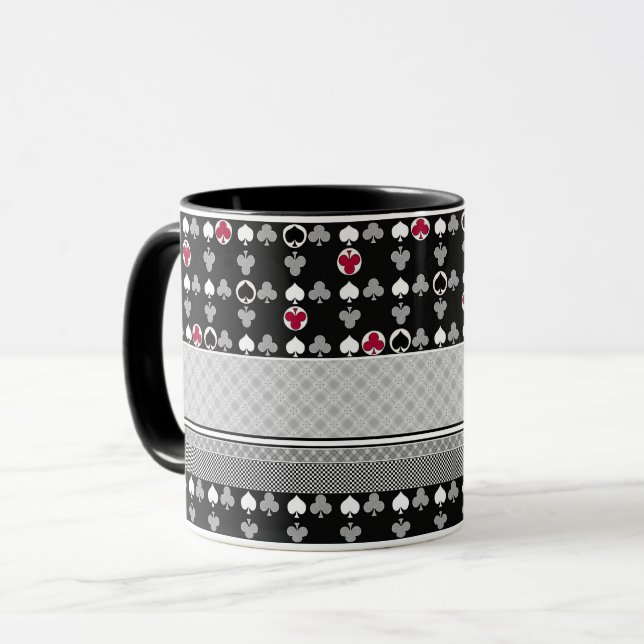 Jogo de cartas, pôquer, mesa de cartas caneca (Frente Esquerda)