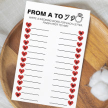 Jogo De Casamento A A Z - Atividade De Chá de pane