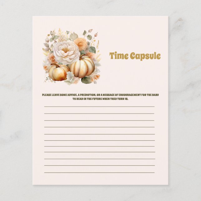 Jogo de chá de bebê com cápsula do tempo (Frente)