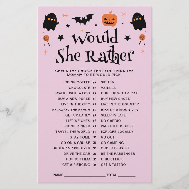 Jogo de Chá de Bebê de Halloween Cute Would She Ra (Frente)