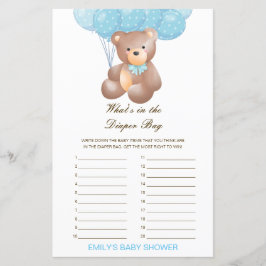 Jogo de Chá de Bebê Editável O Que Está na Bolsa d