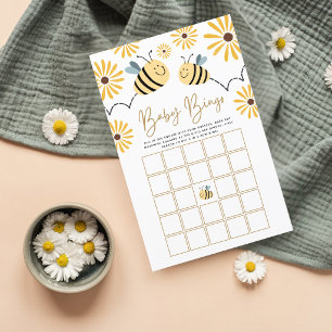 Jogo de Chá de Bebê Flor de Girassol Abelha Bingo