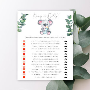 Jogo de chá de bebê Mamãe ou papai urso koala