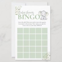 Jogo de Chá de Bebê Menina Bingo Elefante Pequeno