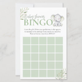 Jogo de Chá de Bebê Menina Bingo Elefante Pequeno